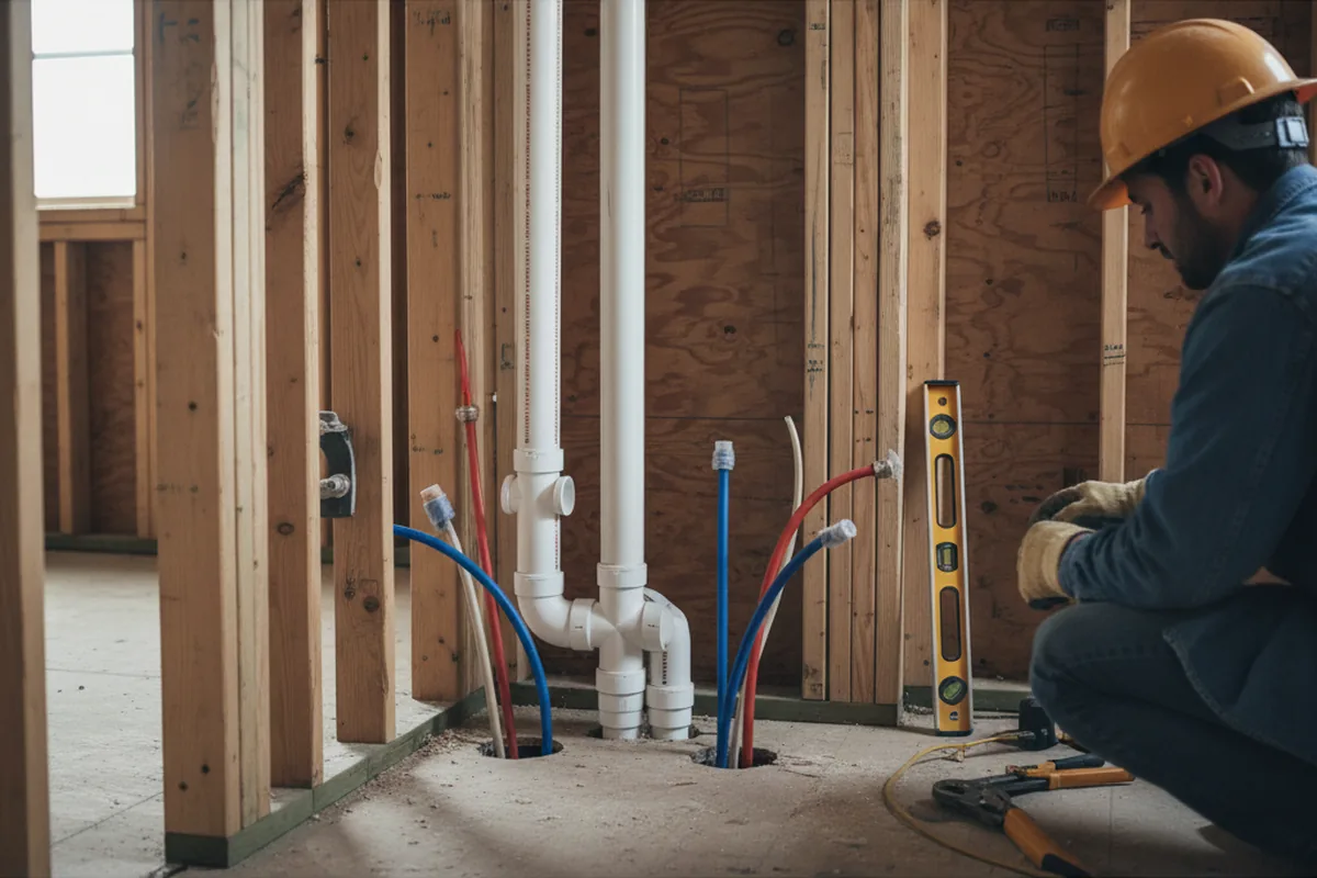 Drain and supply rough-in during Garbage Disposal Repair in Elizabeth City
